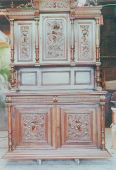 Antique Carved Walnut Cabinet